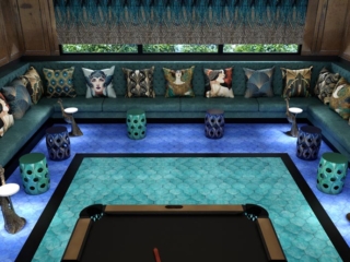 Funky French Nouveau-Inspired Game Room in Naples Florida 10